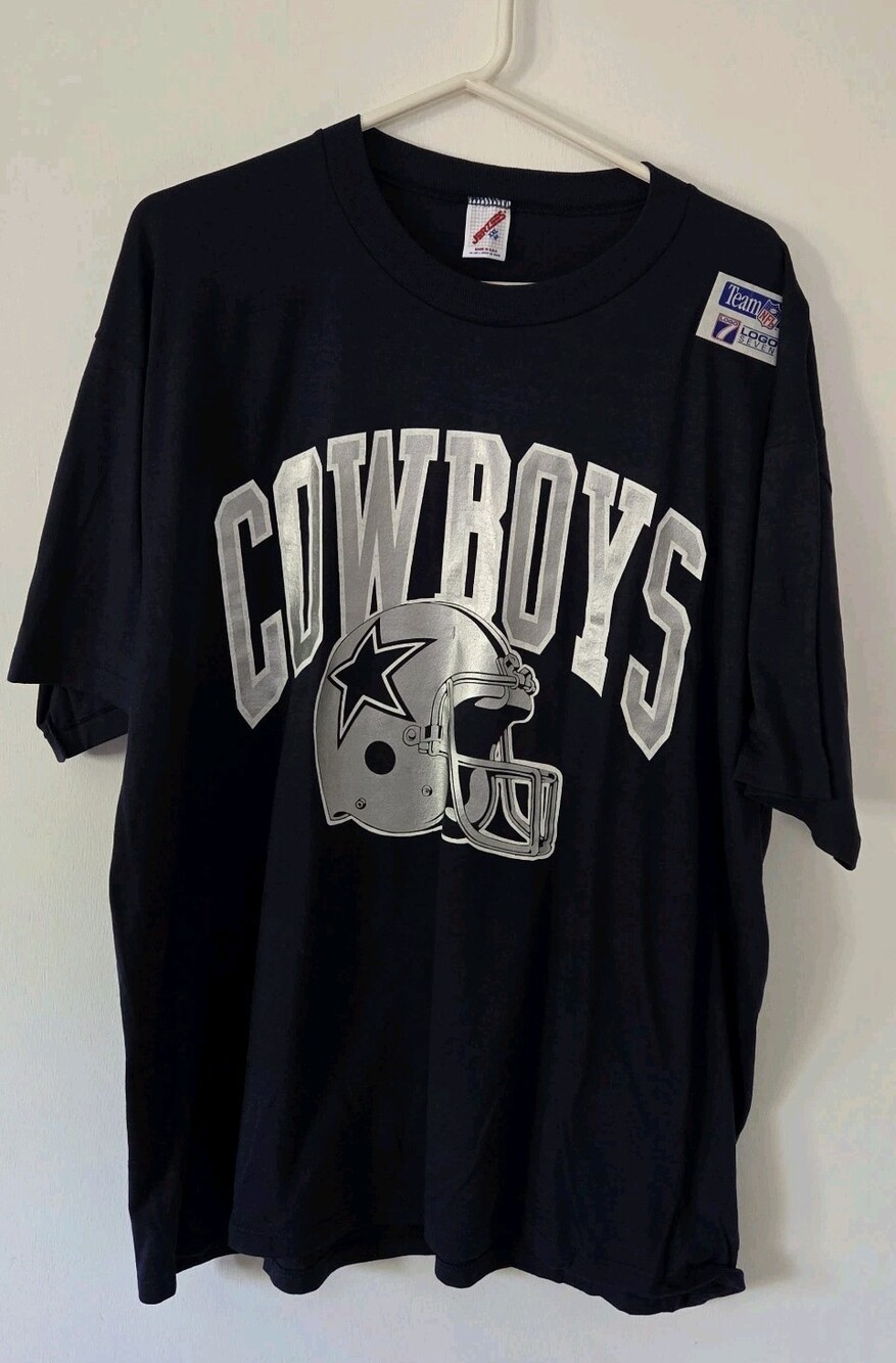 JERZEES Vintage Dallas Cowboys T Shirt Mens XXL Navy Logo 7 Made In USA